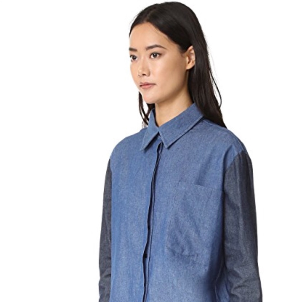 The Fifth Label Oversized Two-tone Denim Shirt.